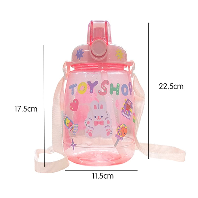 Jumbo Bear Plastic Bottle 1300ml with Straw - Kawaiies - Adorable - Cute - Plushies - Plush - Kawaii