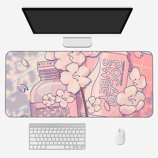 Kawaii Anime Aesthetics Large Mouse Pad - Kawaiies - Adorable - Cute - Plushies - Plush - Kawaii