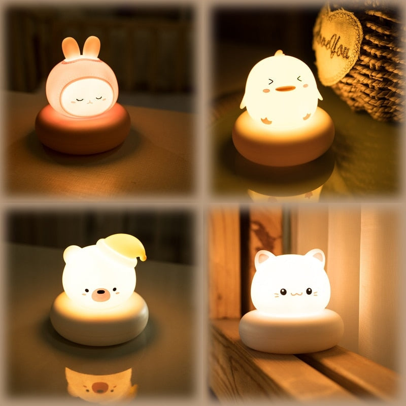 Kawaii Bear Bunny Duck Cat LED Night Light - Kawaiies - Adorable - Cute - Plushies - Plush - Kawaii