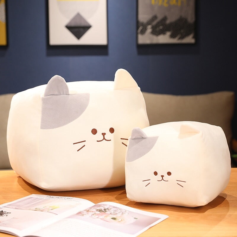 Kawaii Black White Cube Cat Plushies - Kawaiies - Adorable - Cute - Plushies - Plush - Kawaii