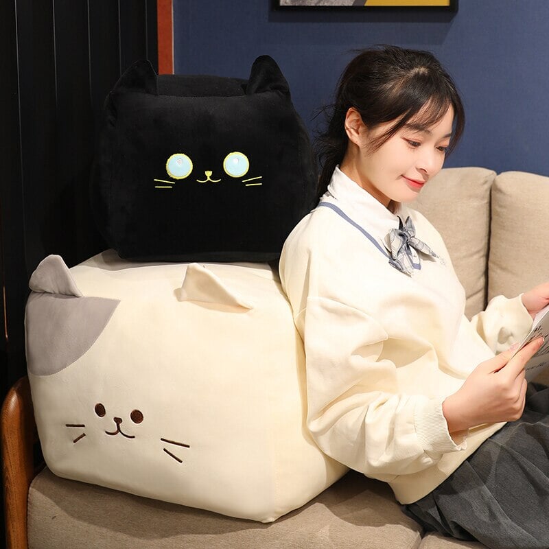 Kawaii Black White Cube Cat Plushies - Kawaiies - Adorable - Cute - Plushies - Plush - Kawaii