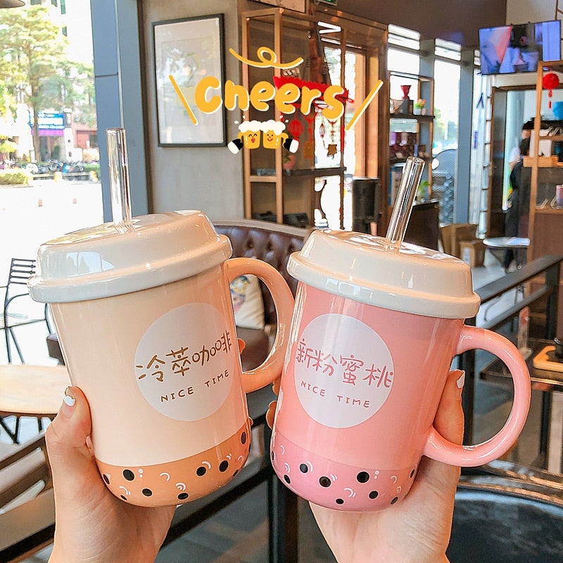 Kawaii stuff kawaii glass kawaii strawberry milk cup kawaii cup  kawaii(Avocado Mug), 75MMx75MMx98MM