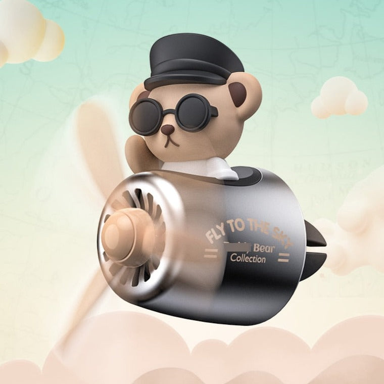 Kawaii Brown Bear Pilot Car Air Refresher Perfume Accessories - Kawaiies - Adorable - Cute - Plushies - Plush - Kawaii