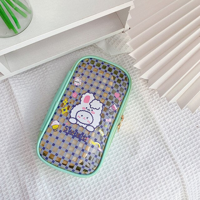 Kawaii Bunnies Clear Transparent Pencil Case - Kawaiies - Adorable - Cute - Plushies - Plush - Kawaii