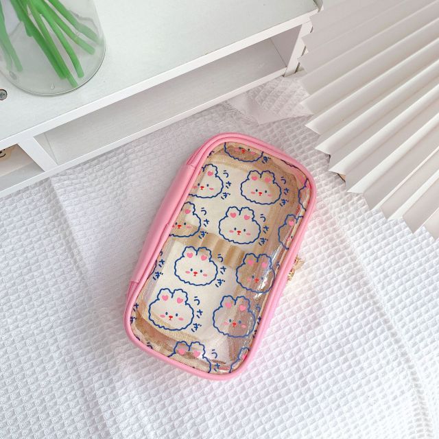 Kawaii Bunnies Clear Transparent Pencil Case - Kawaiies - Adorable - Cute - Plushies - Plush - Kawaii