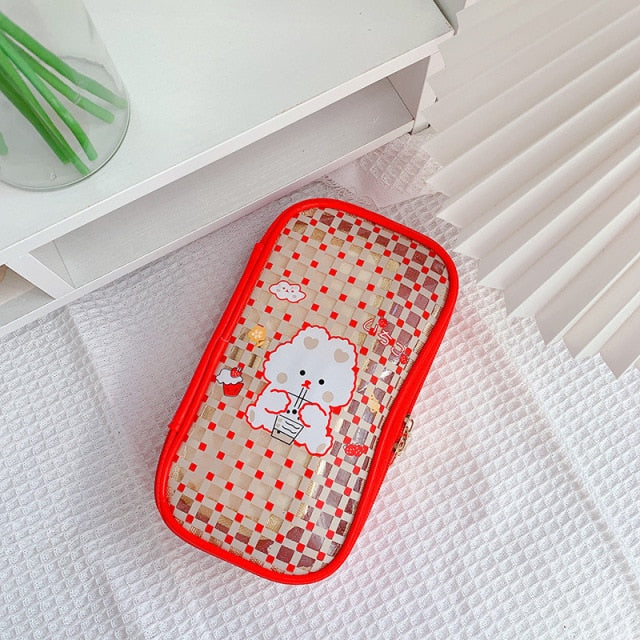 Kawaii Bunnies Clear Transparent Pencil Case - Kawaiies - Adorable - Cute - Plushies - Plush - Kawaii