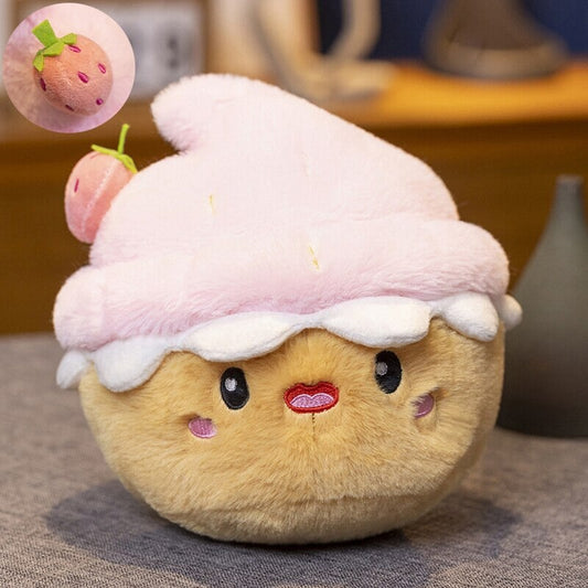 kawaiies-softtoys-plushies-kawaii-plush-Kawaii Cake Plushie Strawberry Fruit Muffin Bakery Plushies | NEW Soft toy Strawberry (25cm) 