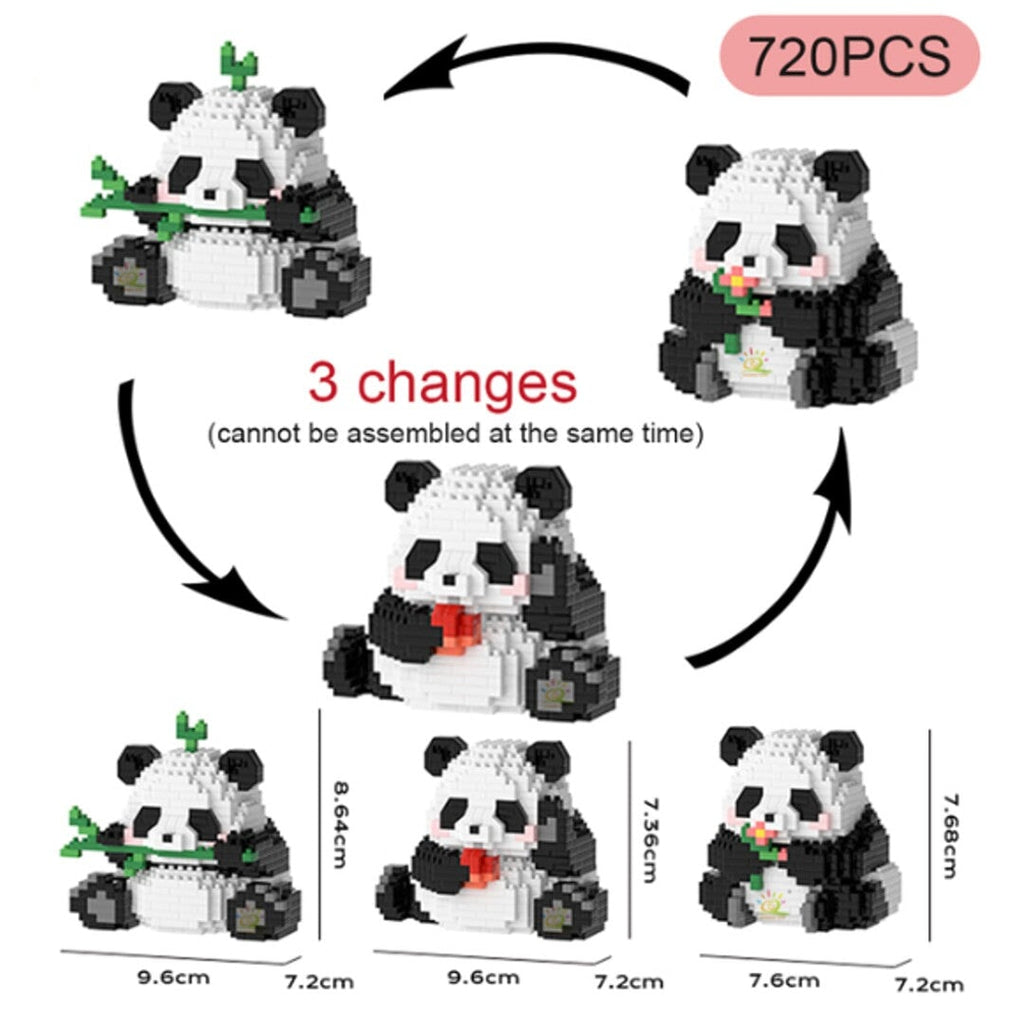 Kawaii Chubby Panda 3-in-1 Nano Building Block Collection - Kawaiies - Adorable - Cute - Plushies - Plush - Kawaii