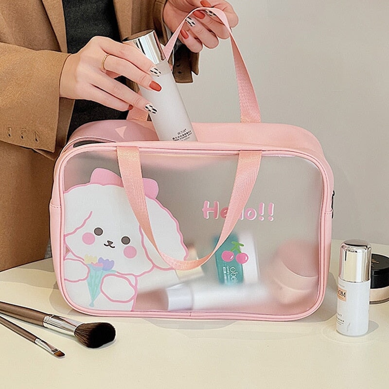 Kawaii Dog Transparent Makeup Cosmetics Storage Bag - Kawaiies - Adorable - Cute - Plushies - Plush - Kawaii