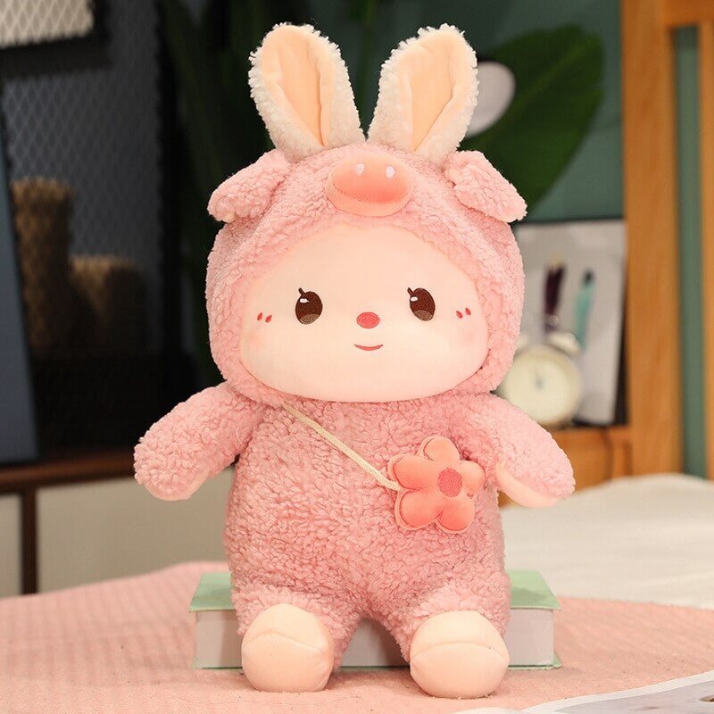 Kawaii Dressed Fluffy Bunny Plushie