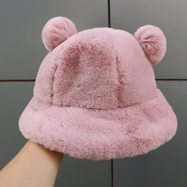 Kawaii Faux Fur Bear Bucket Hat - Kawaiies - Adorable - Cute - Plushies - Plush - Kawaii