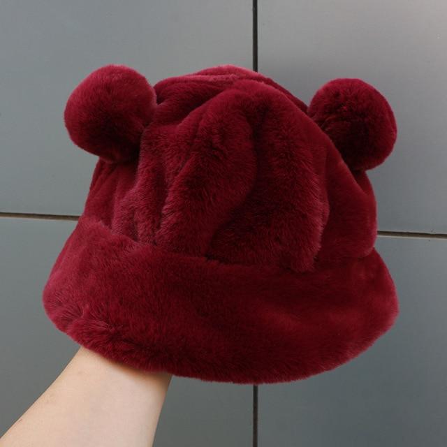 Kawaii Faux Fur Bear Bucket Hat - Kawaiies - Adorable - Cute - Plushies - Plush - Kawaii