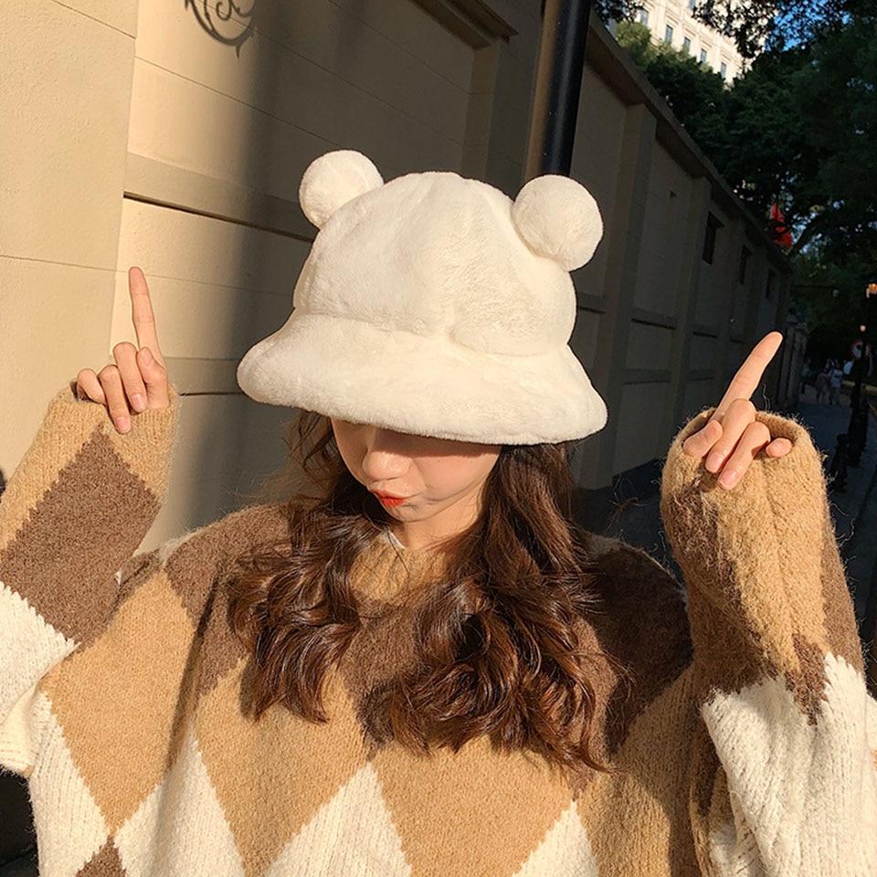 Kawaii Faux Fur Bear Bucket Hat – Kawaiies