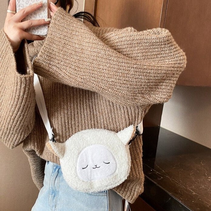 Kawaii Fluffy Cat Sheep Dog Shoulder Bag - Kawaiies - Adorable - Cute - Plushies - Plush - Kawaii