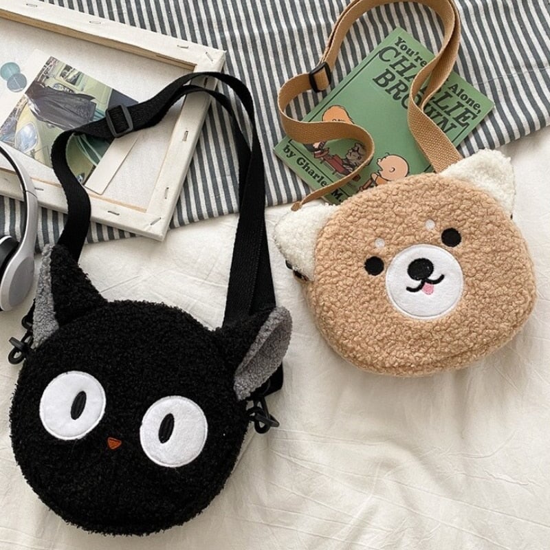 Kawaii Fluffy Cat Sheep Dog Shoulder Bag - Kawaiies - Adorable - Cute - Plushies - Plush - Kawaii