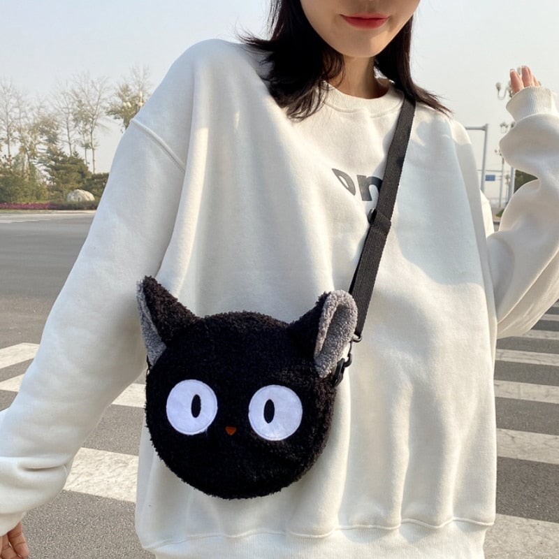 Cute Pu Cat Dog Bag Women Bag Messenger Bag Wide Shoulder Straps