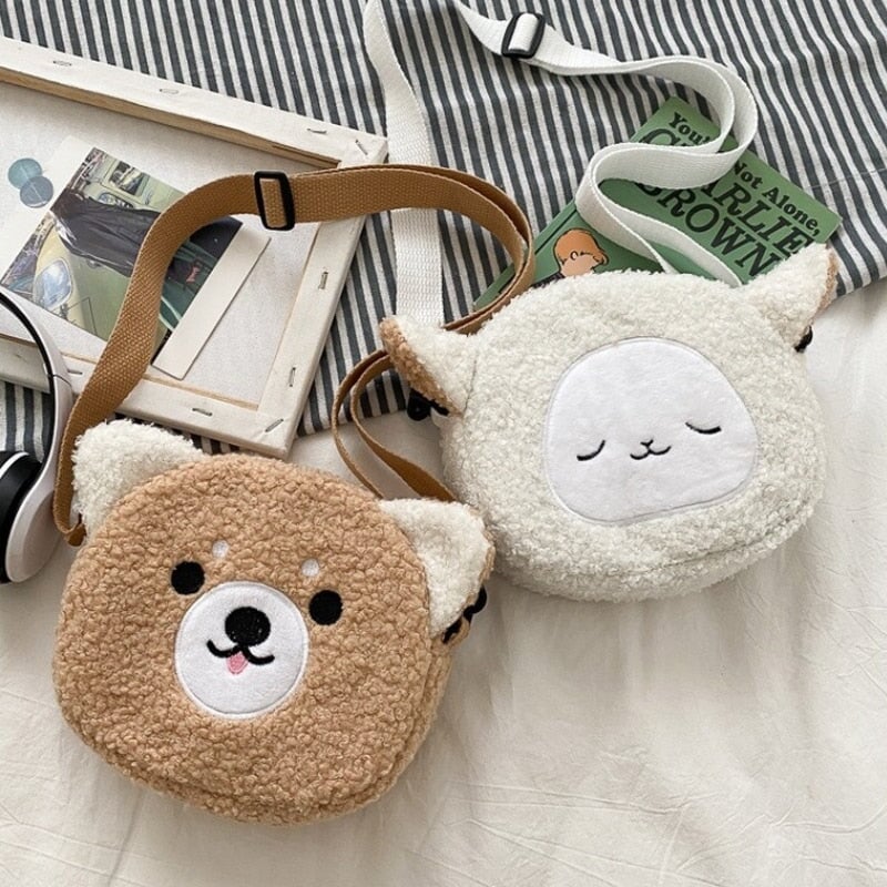 Kawaii Fluffy Cat Sheep Dog Shoulder Bag - Kawaiies - Adorable - Cute - Plushies - Plush - Kawaii