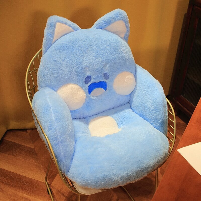 kawaiies-softtoys-plushies-kawaii-plush-Kawaii Fluffy Fox Chair-shaped Cushions | NEW Home Decor Blue 