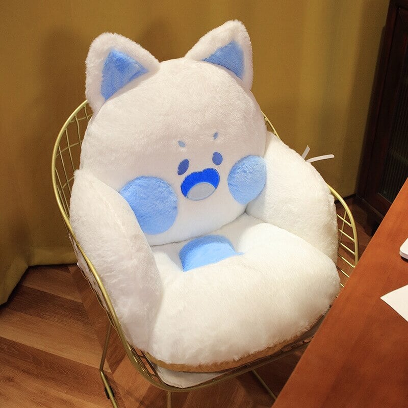 kawaiies-softtoys-plushies-kawaii-plush-Kawaii Fluffy Fox Chair-shaped Cushions | NEW Home Decor white-blue 