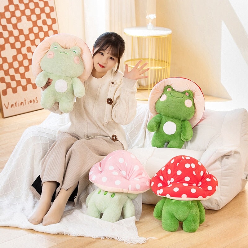 Kawaii Fluffy Mushroom Frog Family Plushies - Kawaiies - Adorable - Cute - Plushies - Plush - Kawaii