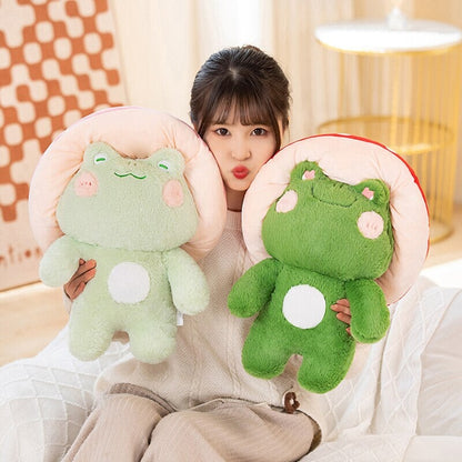 Kawaii Fluffy Mushroom Frog Family Plushies - Kawaiies - Adorable - Cute - Plushies - Plush - Kawaii