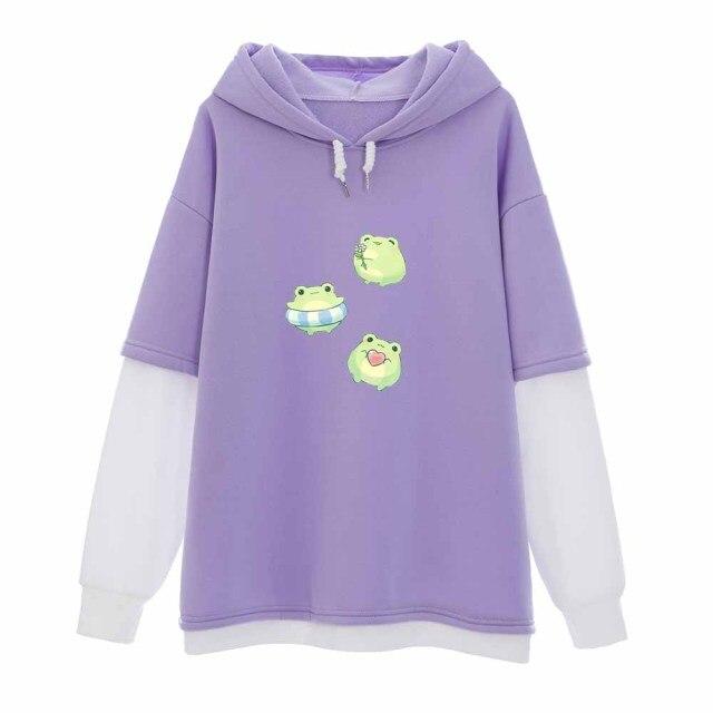 Kawaii Frogs Half-Sleeve Hoodie - Kawaiies - Adorable - Cute - Plushies - Plush - Kawaii