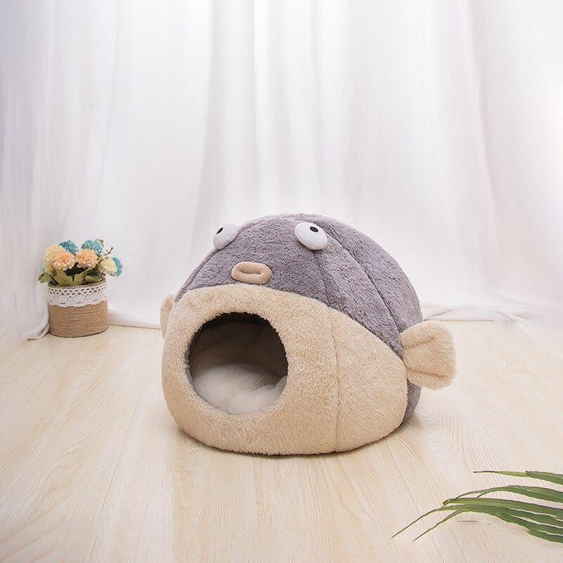 Kawaii Funny Pastel Pufferfish Cat Bed - Kawaiies - Adorable - Cute - Plushies - Plush - Kawaii