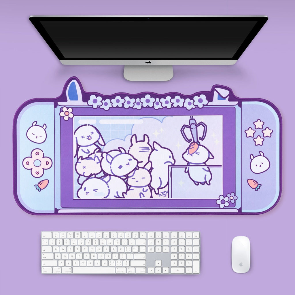 Kawaii Gamer Bunny Corgi Large Mouse Pad with Ears Collection - Kawaiies - Adorable - Cute - Plushies - Plush - Kawaii