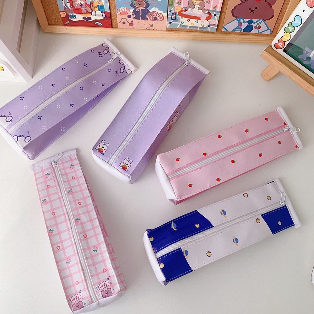 Pastel Pink Purple Green Blue Canvas Pencil Case – Kawaiies