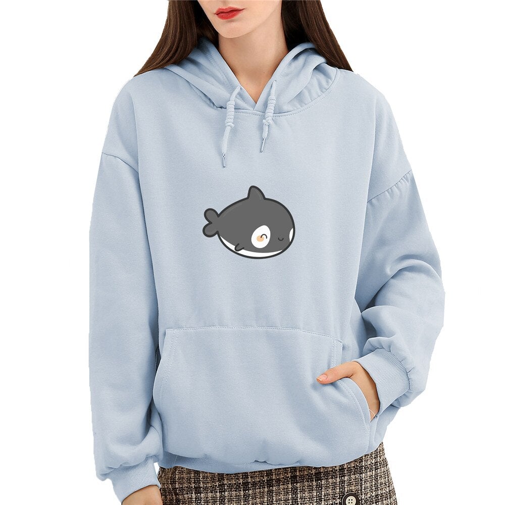 Kawaii Gray Whale Part-Cotton Hoodie - Kawaiies - Adorable - Cute - Plushies - Plush - Kawaii