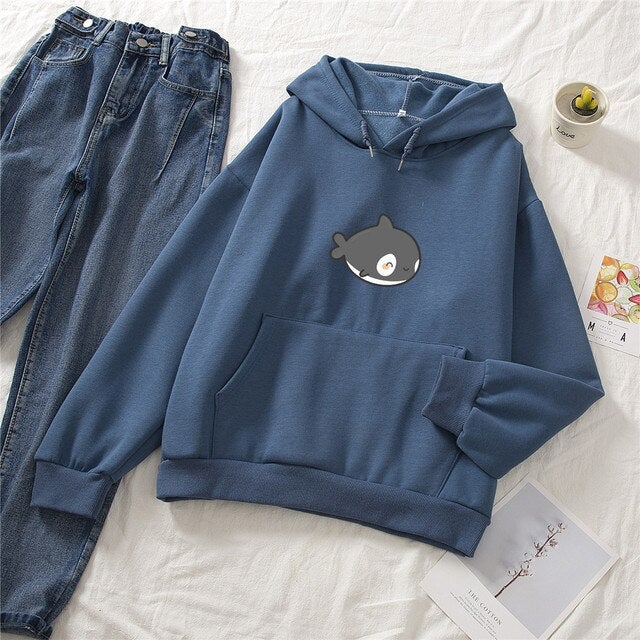 Kawaii Gray Whale Part-Cotton Hoodie - Kawaiies - Adorable - Cute - Plushies - Plush - Kawaii