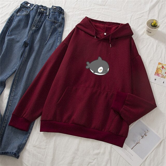 Kawaii Gray Whale Part-Cotton Hoodie - Kawaiies - Adorable - Cute - Plushies - Plush - Kawaii