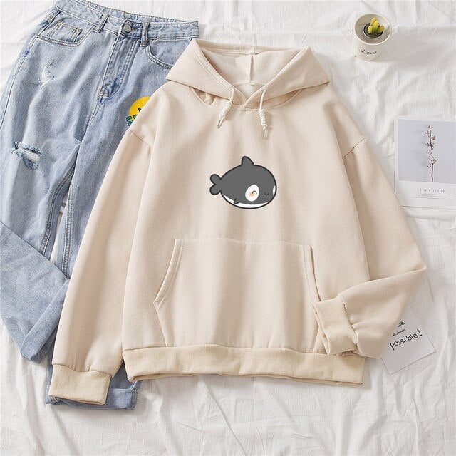 Kawaii Gray Whale Part-Cotton Hoodie - Kawaiies - Adorable - Cute - Plushies - Plush - Kawaii