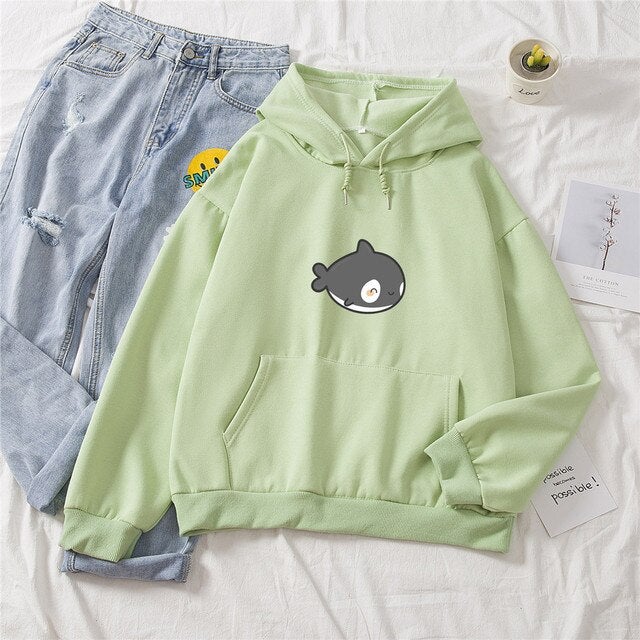 Kawaii Gray Whale Part-Cotton Hoodie - Kawaiies - Adorable - Cute - Plushies - Plush - Kawaii
