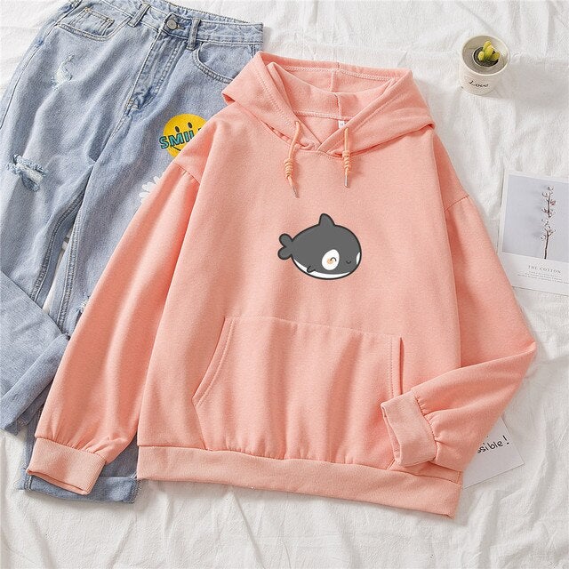 Kawaii Gray Whale Part-Cotton Hoodie - Kawaiies - Adorable - Cute - Plushies - Plush - Kawaii