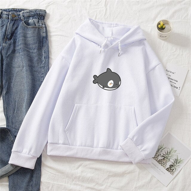 Kawaii Gray Whale Part-Cotton Hoodie - Kawaiies - Adorable - Cute - Plushies - Plush - Kawaii