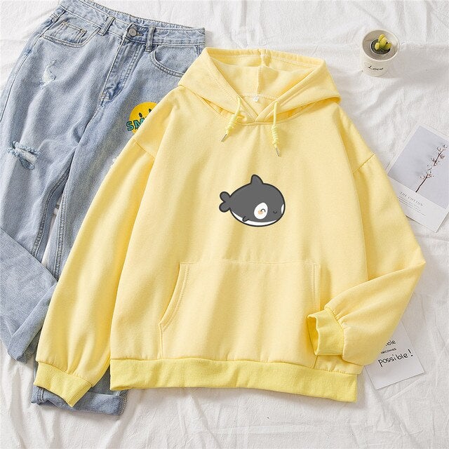 Kawaii Gray Whale Part-Cotton Hoodie - Kawaiies - Adorable - Cute - Plushies - Plush - Kawaii