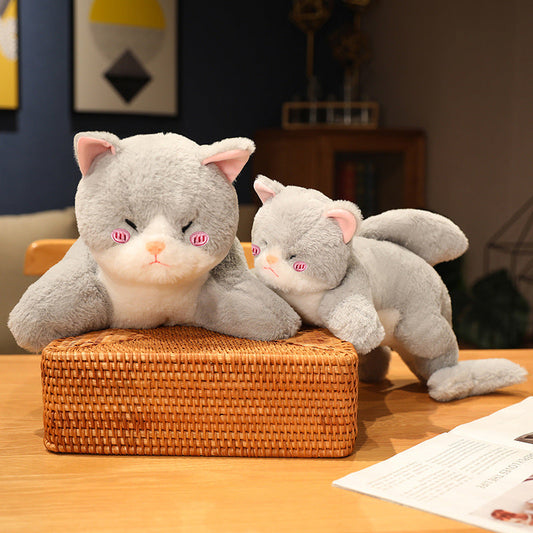 Kawaii Grey Half Cat Half Shark Combo Plushie - Kawaiies - Adorable - Cute - Plushies - Plush - Kawaii