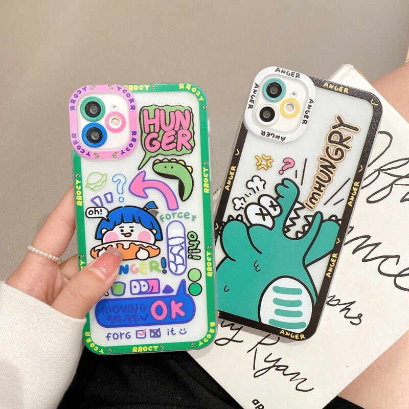 Kawaii Hangry Dinosaur iPhone Case - Kawaiies - Adorable - Cute - Plushies - Plush - Kawaii