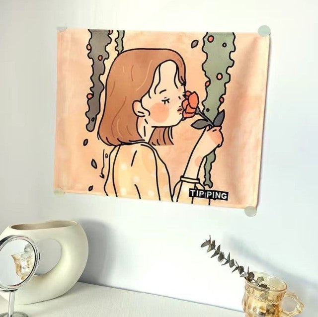 Kawaii Illustration 35 by 45cm Tapestry Cloth Fabric Wall Decor - Kawaiies - Adorable - Cute - Plushies - Plush - Kawaii