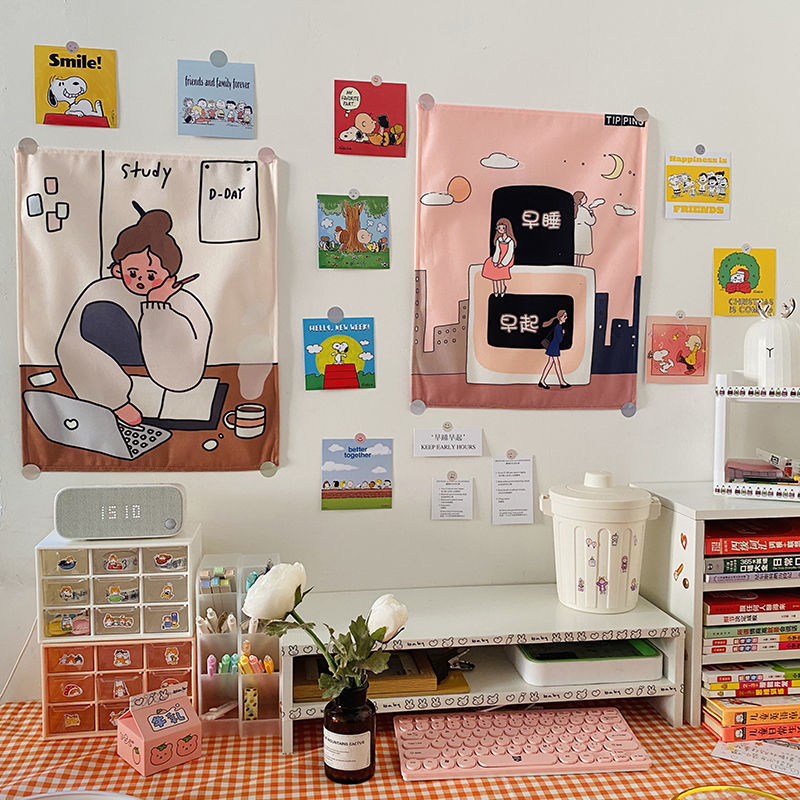 Kawaii Illustration 35 by 45cm Tapestry Cloth Fabric Wall Decor - Kawaiies - Adorable - Cute - Plushies - Plush - Kawaii