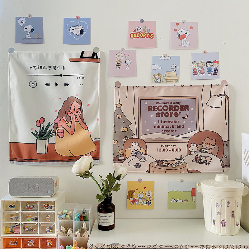 Kawaii Illustration 35 by 45cm Tapestry Cloth Fabric Wall Decor - Kawaiies - Adorable - Cute - Plushies - Plush - Kawaii
