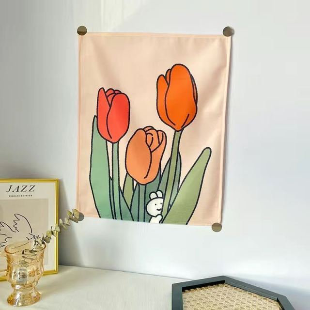 Kawaii Illustration 35 by 45cm Tapestry Cloth Fabric Wall Decor - Kawaiies - Adorable - Cute - Plushies - Plush - Kawaii