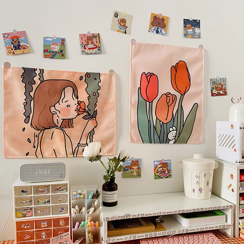 Kawaii Illustration 35 by 45cm Tapestry Cloth Fabric Wall Decor - Kawaiies - Adorable - Cute - Plushies - Plush - Kawaii