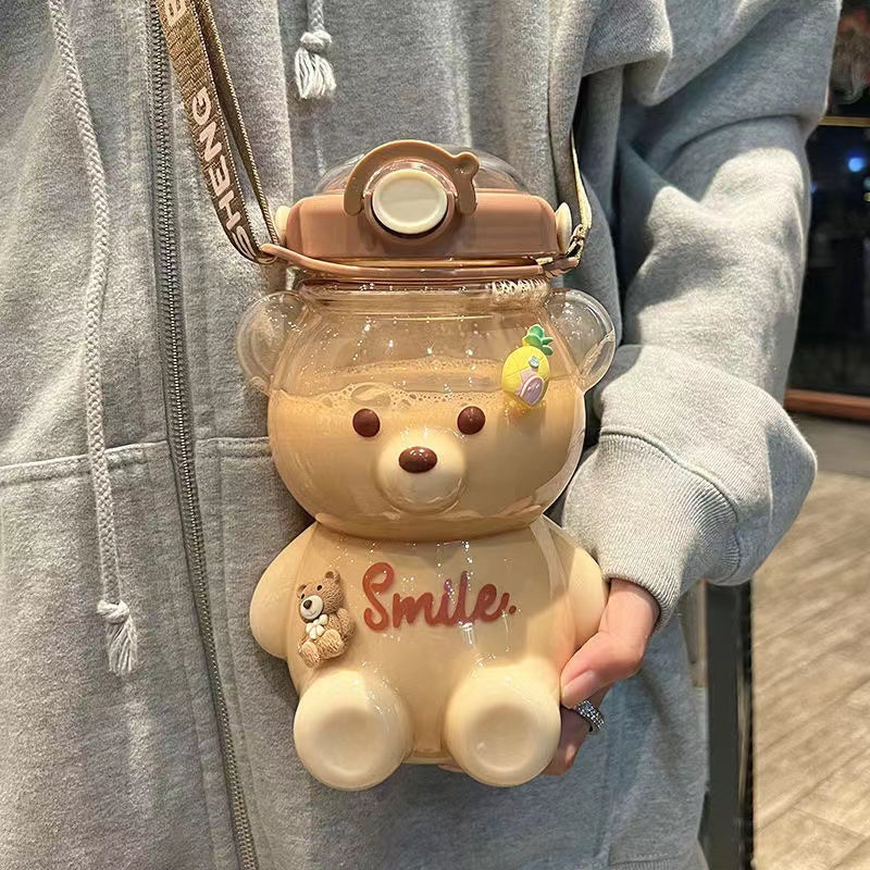Kawaii Jumbo Bear Shaped Bottle with Strap - Kawaiies - Adorable - Cute - Plushies - Plush - Kawaii