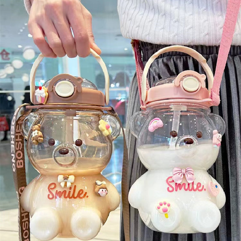 Kawaii Jumbo Bear Shaped Bottle with Strap - Kawaiies - Adorable - Cute - Plushies - Plush - Kawaii