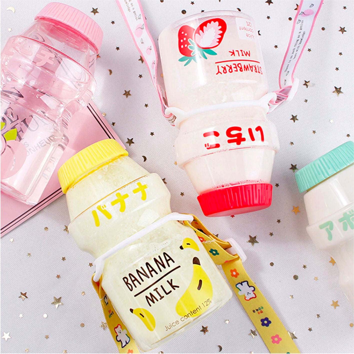 Kawaii Jumbo Plastic 2000ml Water Bottle With Time Marker & Straw – Kawaiies