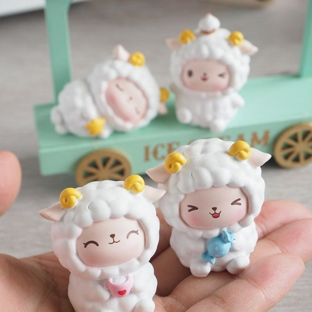 Kawaii Mini Lamb Sheep Figurines Collectibles - Kawaiies - Adorable - Cute - Plushies - Plush - Kawaii