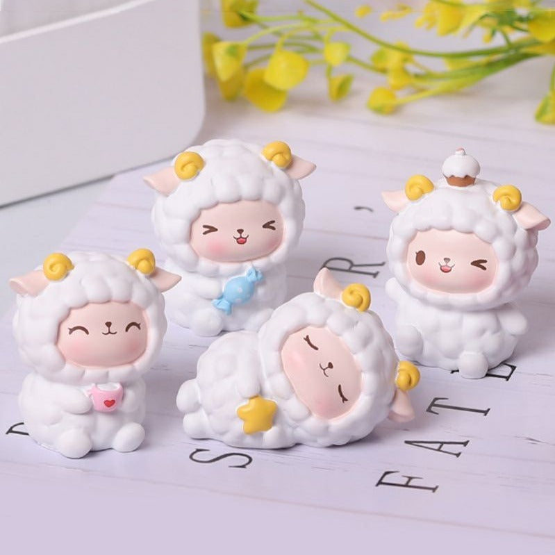 Kawaii Mini Lamb Sheep Figurines Collectibles - Kawaiies - Adorable - Cute - Plushies - Plush - Kawaii