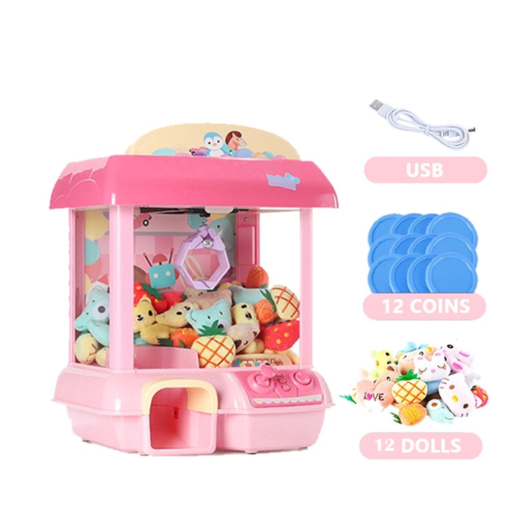 Kawaii Mini Pink Green Light Up Claw Machine Toy - Kawaiies - Adorable - Cute - Plushies - Plush - Kawaii